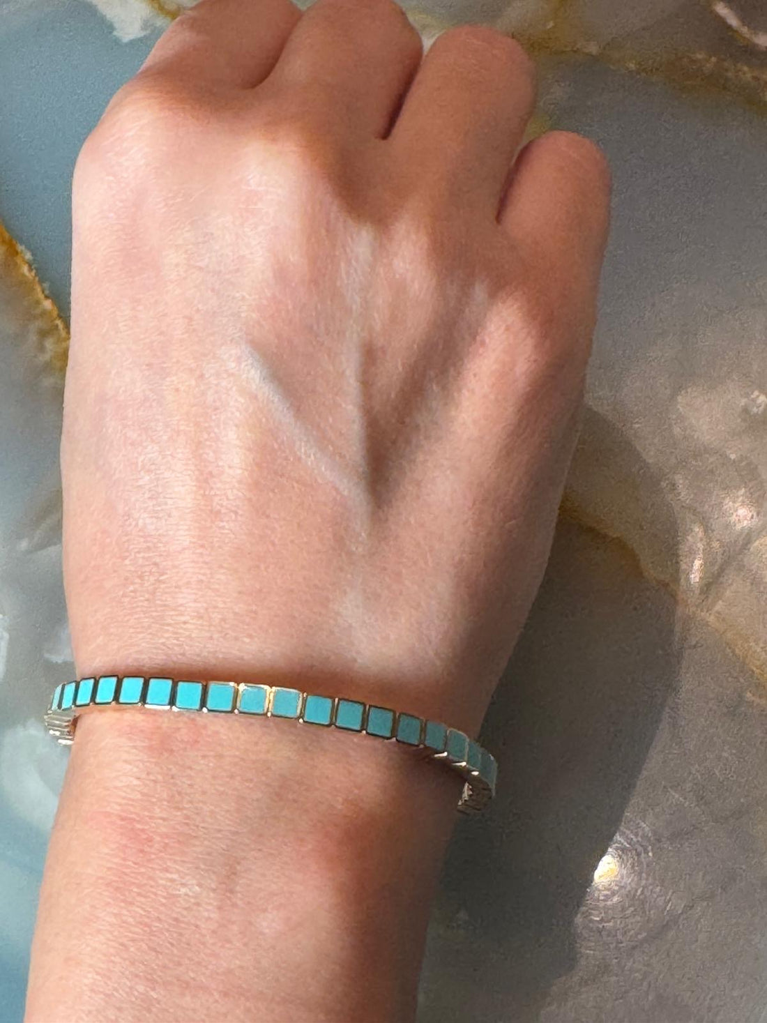 Flexible enamel bracelet
