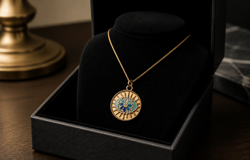 18k Gold Eye Pendant With Chain - 5g (Approx)