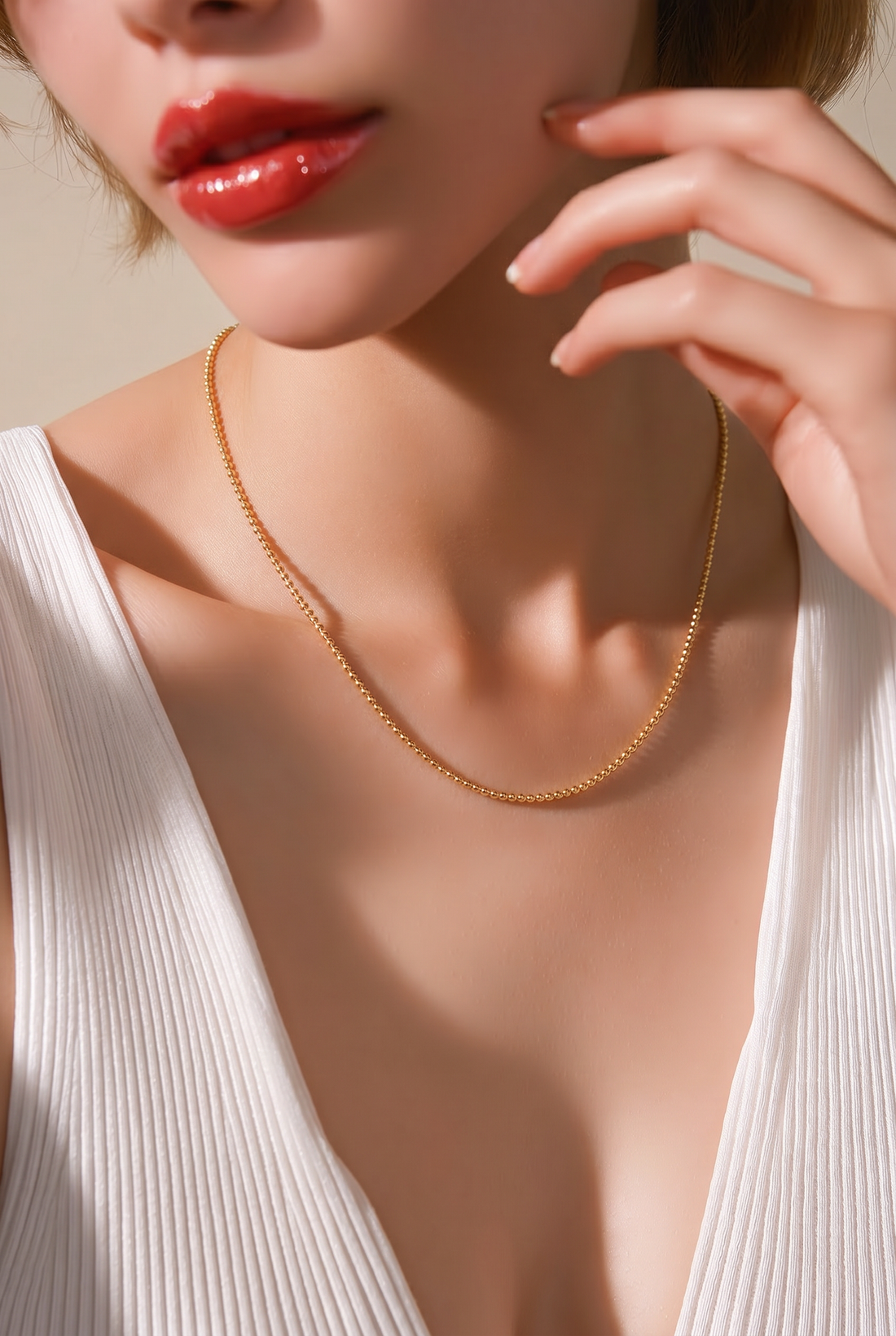 18k SOLID Gold Fine Simple Chain 3g(Approx)