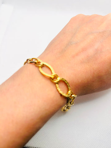 18k Gold Chunky Oval Link Chain Bracelet - 5g (Approx)