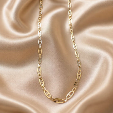 18k SOLID Gold Paper Clip Chain 4g (Approx)