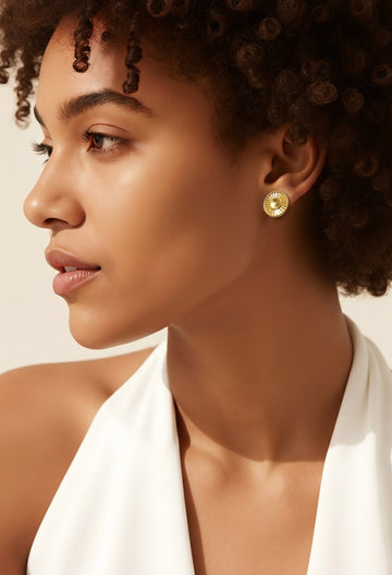 18k Button studs